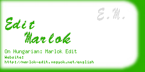 edit marlok business card